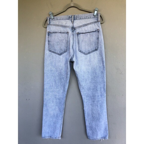 Agolde Jeans Women 26  Riley Crop High Rise Distressed Slim Button Fly Retro 90s - Picture 9 of 16
